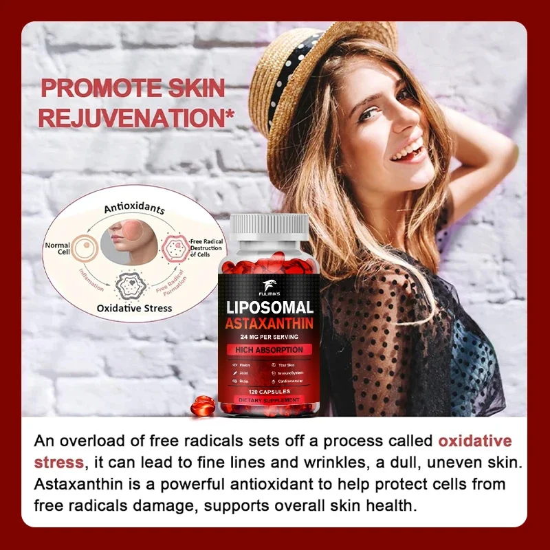 Double Strength Astaxanthin 24mg Capsules - Maximum Cellular Protection, Brain Health & Anti-Inflammatory Support