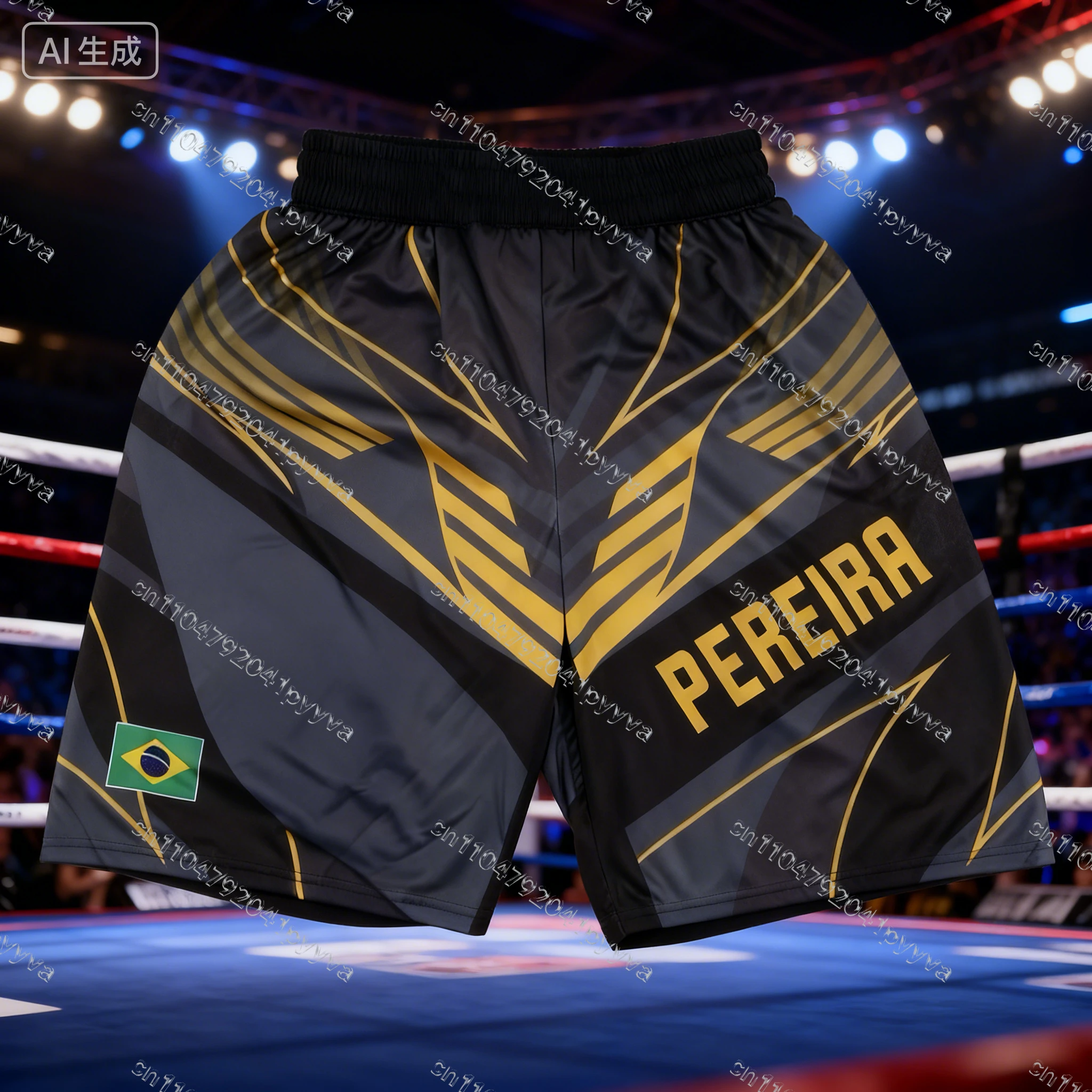 

New Retro Alex Pereira Signature Men's Wrestling Night Shorts MMA Cage Octagon Training Shorts Extra Large and Breathable