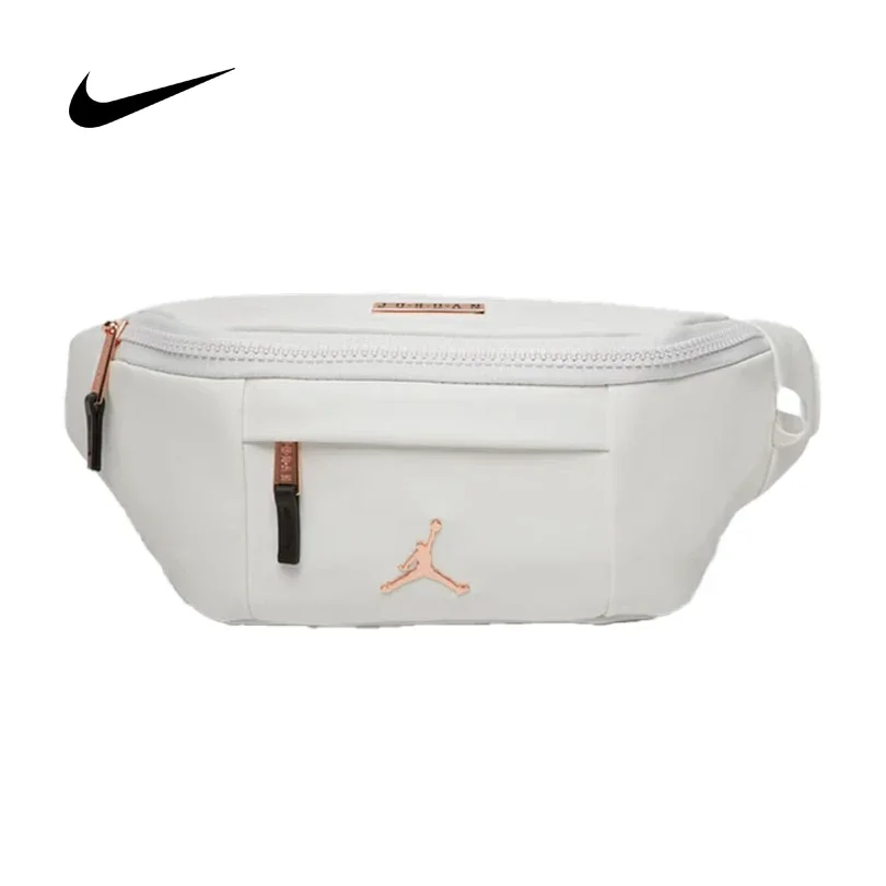 Nike Jordan Unisex Air Gold Logo Fashion Casual Crossbody Chest Bag HA5507 101 Durable For Daily Fitness And Outdoor Use