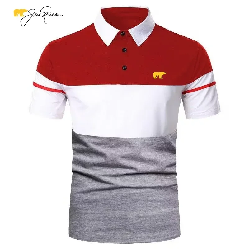 Men\'s Polo Shirt Jack Nicklaus Embroidery T-shirt New Summer Fashion Casual Short Sleeve Business Breathable Sports Golf Top