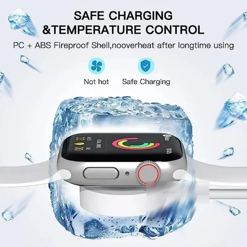 ساعة مغناطيسية لاسلكية فائقة الذكية وسادة شاحن شحن سريع منفذ USB من النوع C لساعة أبل 10/9/8/7/6/5/4/3/2 SE Charge