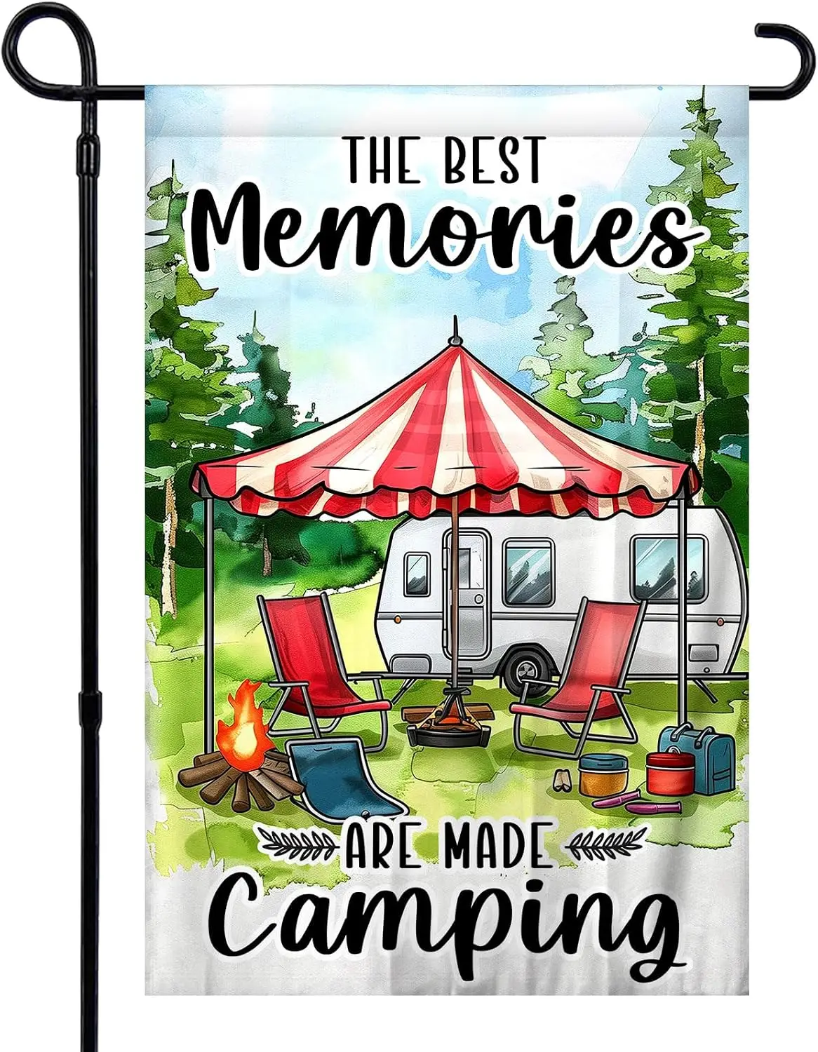 The Best Memories Are Made Camping Garden Flag 12 x 18 Inch Double Sided Campsite Garden Flag for Party House Yard Lawn Outd uui