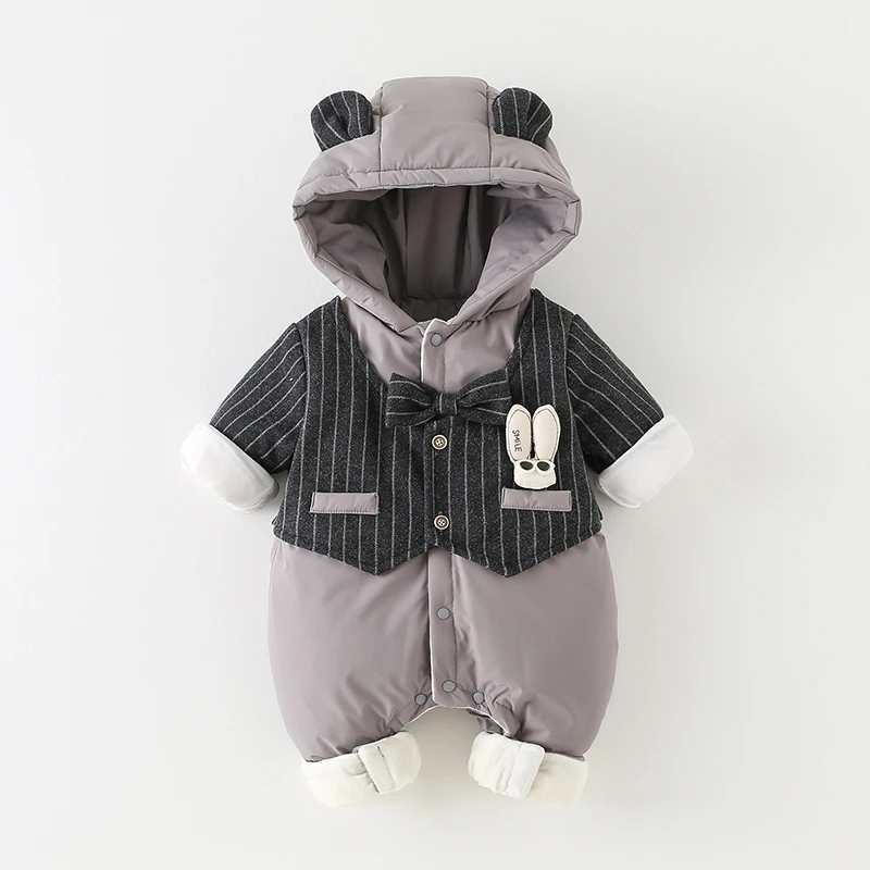 

Зимний пуховый комбинезон для маленьких мальчиков, одежда для летнего дня рождения, морской волны на 00 дней, длинный наряд из полиэфирного волокна...