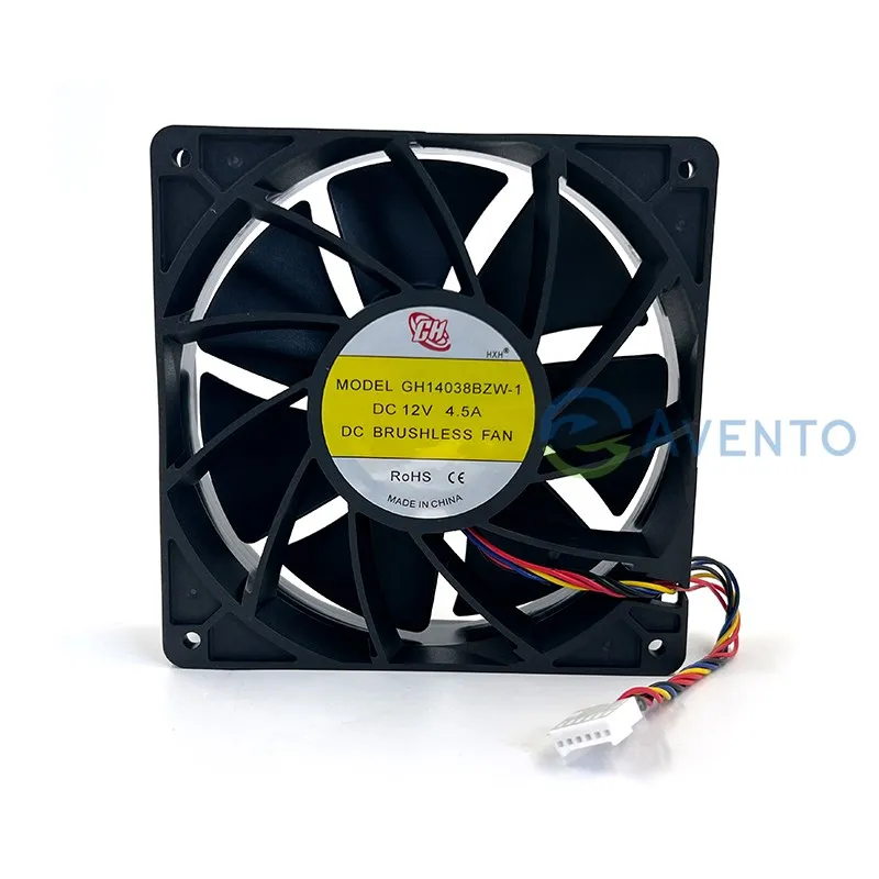 GH14038BZW-1 Вентилятор охлаждения 12В 4.5А для майнеров с воздушным охлаждением серий Whatsminer M20, M30, M50 и M60, 140 мм.