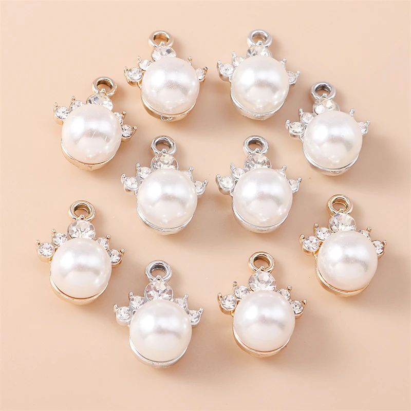 

20pcs 14x19mm Elegant Crystal Pearl Water Drop Charms Pendants for Jewelry Making Earrings Necklaces Bracelets DIY Crafts Supply