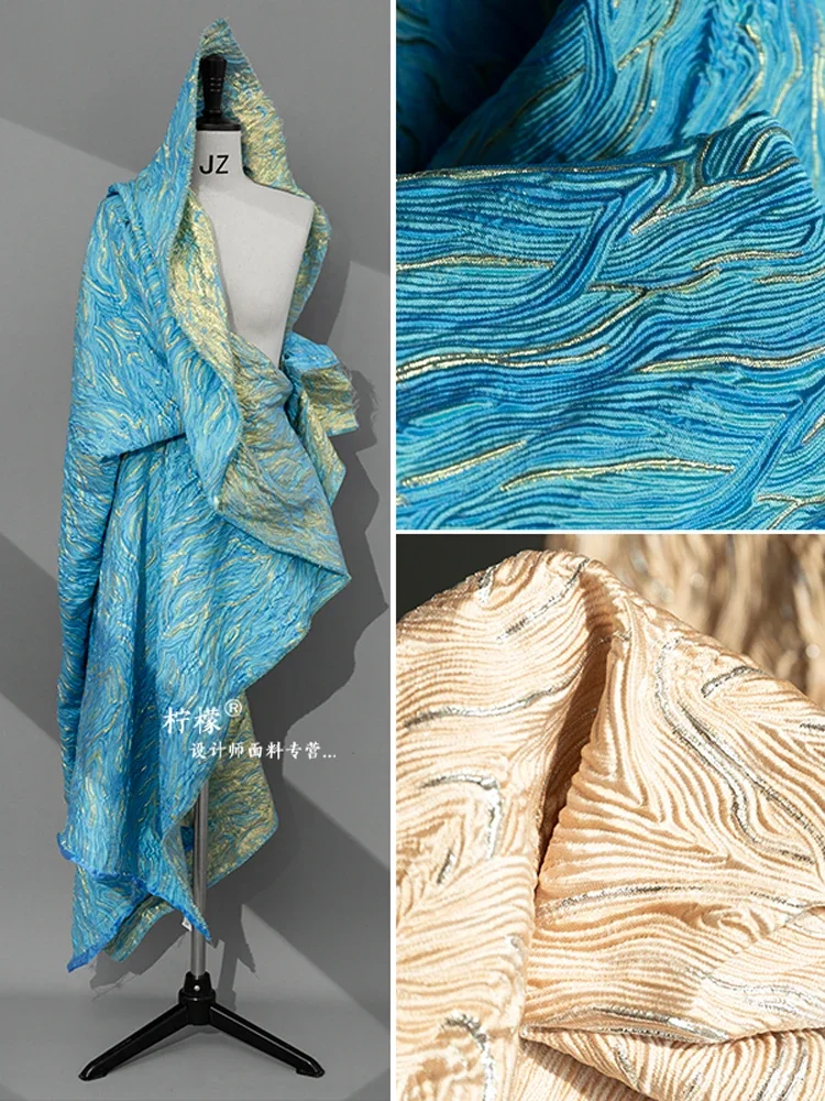 

Микро легкая жаккардовая картина маслом ткань для платья модная одежда дизайнерская одежда ткань Diy швейный материал по метрам