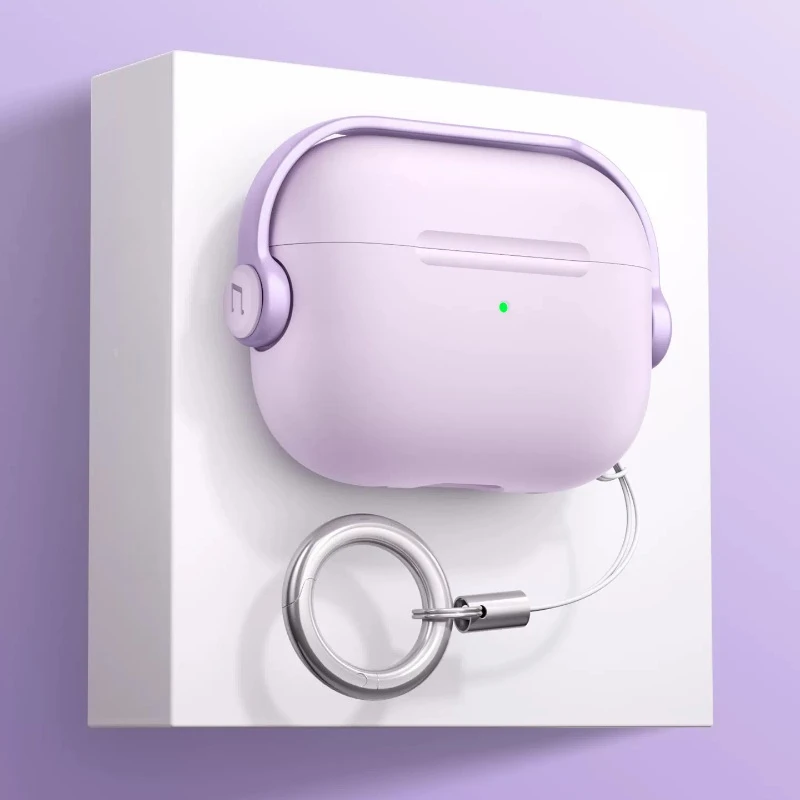 Capa protetora para Apple AirPods 5 e 4, capa para fones de ouvido Bluetooth sem fio, bolsa para fones de ouvido com suporte para celular. ﻿