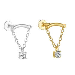 1PC Tragus Rook Helix Ear Piercing Earring For Women Butterfly Zircon Ear Cartilage Drop Piercing Moon Ear Hoop Lobe Jewelry