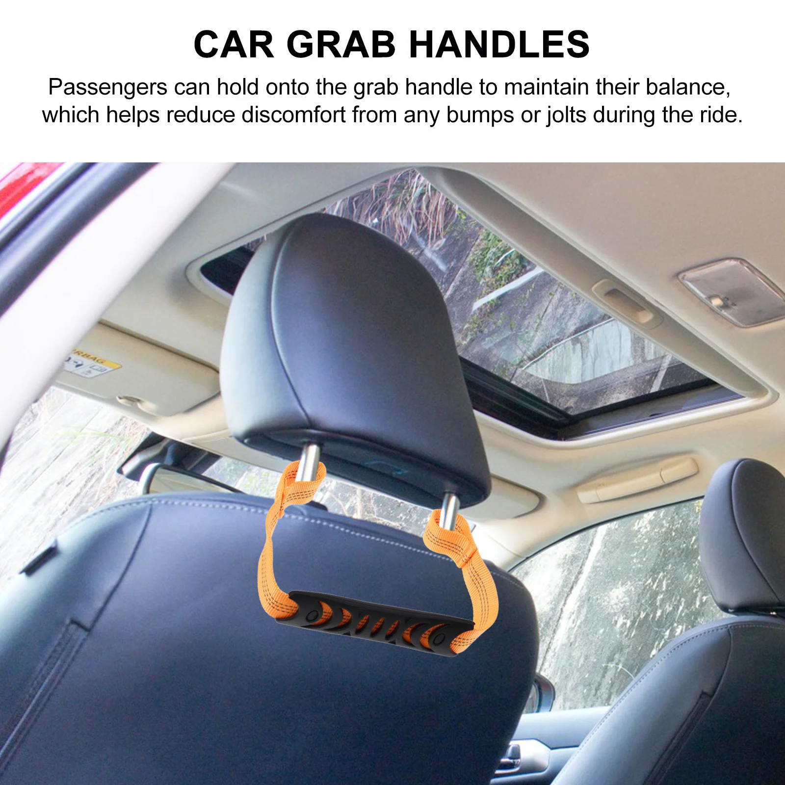 

2Pcs Car Safety Grab Handle Headrest Mounted Easy Install Grip for Elderly Passenger Support Universal Suv Truck