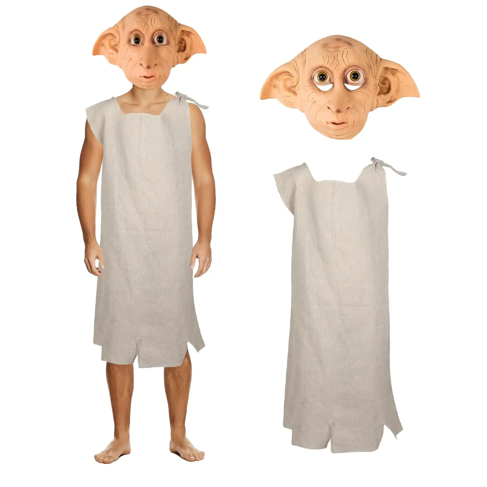 

Dobby Costume Adult Dobby Mask Elf Ears Full Head Latex Mask Halloween Party Realistic Cosplay Dobby Costume
