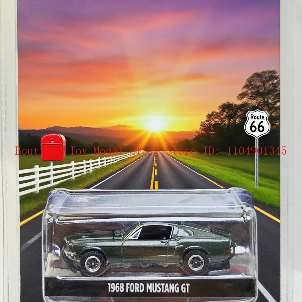 

GreenLight 1:64 1968 Ford Mustang GT Dark Green Metal Diecast Alloy Toy Cars Model Vehicles for Children Boys Gift A1