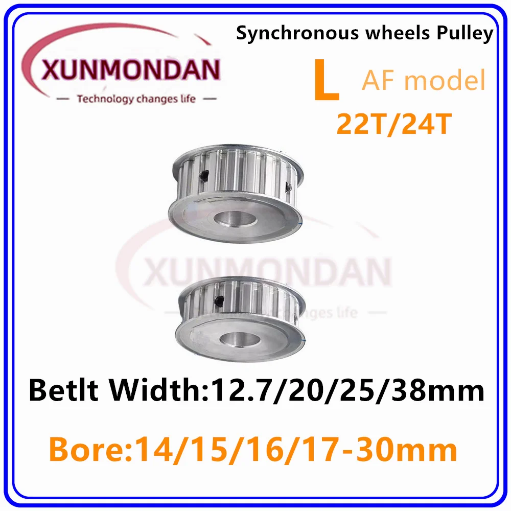 L Type Timing Pulley AF Type 22T/24Teeth Bore 8/10/12/12.7-30mm for 12.7/20/25/38mm Width Belt Used In Linear Pulley