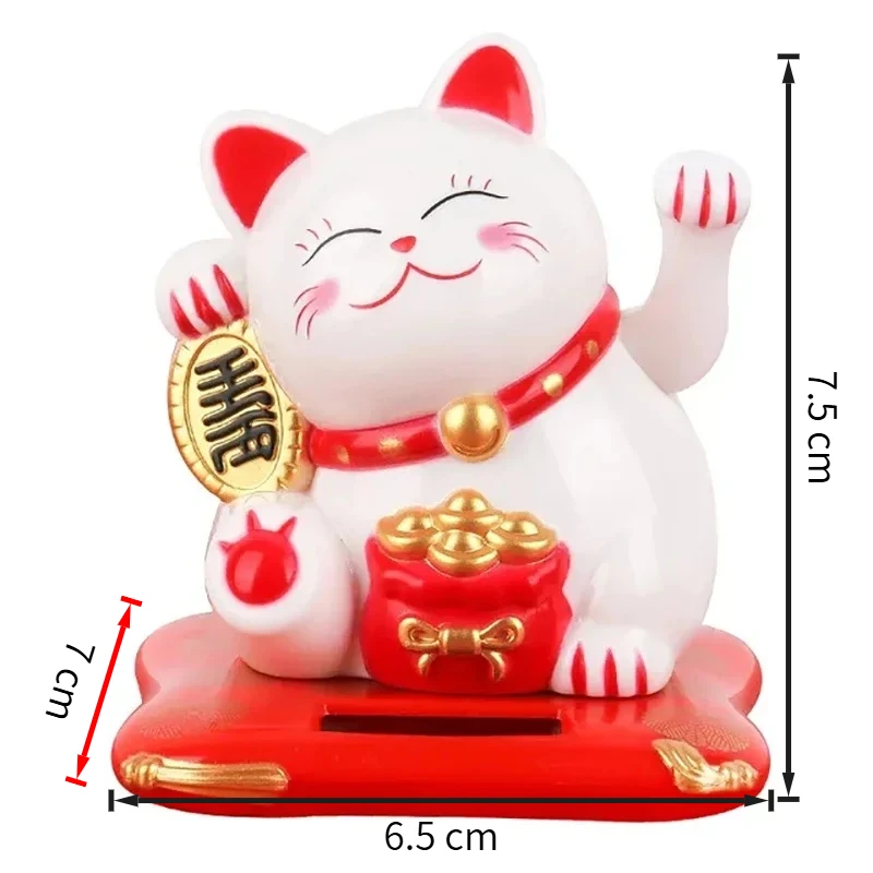 Brinquedo solar de gato da sorte, acolhedor, acenando, consertar, estatuetas da fortuna, miniaturas para decoração de casa, acessórios de decoração de carro solar