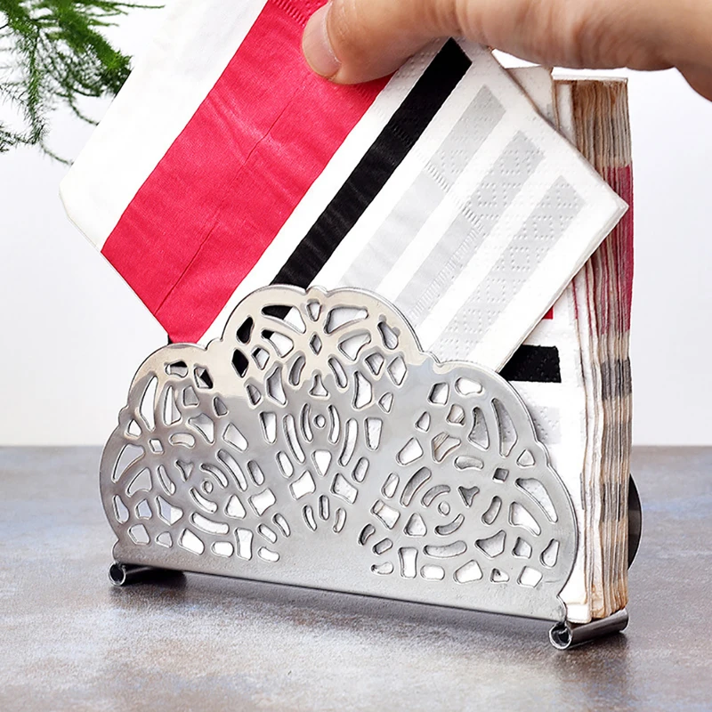 Stainless Steel Napkin Holder Napkin Clip Napkin Rack Box Serviette Holder Organizer Tissue Dispenser Storage Case Table Decor