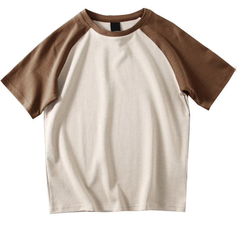 Bawełniane T-shirty męskie z krótkim rękawem jednokolorowe T shirty gorące lato wysokiej jakości koszulka Raglan proste męskie koszulki koreańskie moda