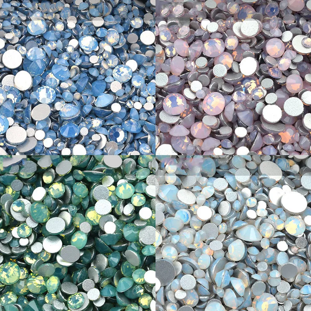 

4Pcs Colorful Nail Rhinestones Made of Glass for Manicure DIY Nail Art Decorations Professional Home Use Elegant Finish