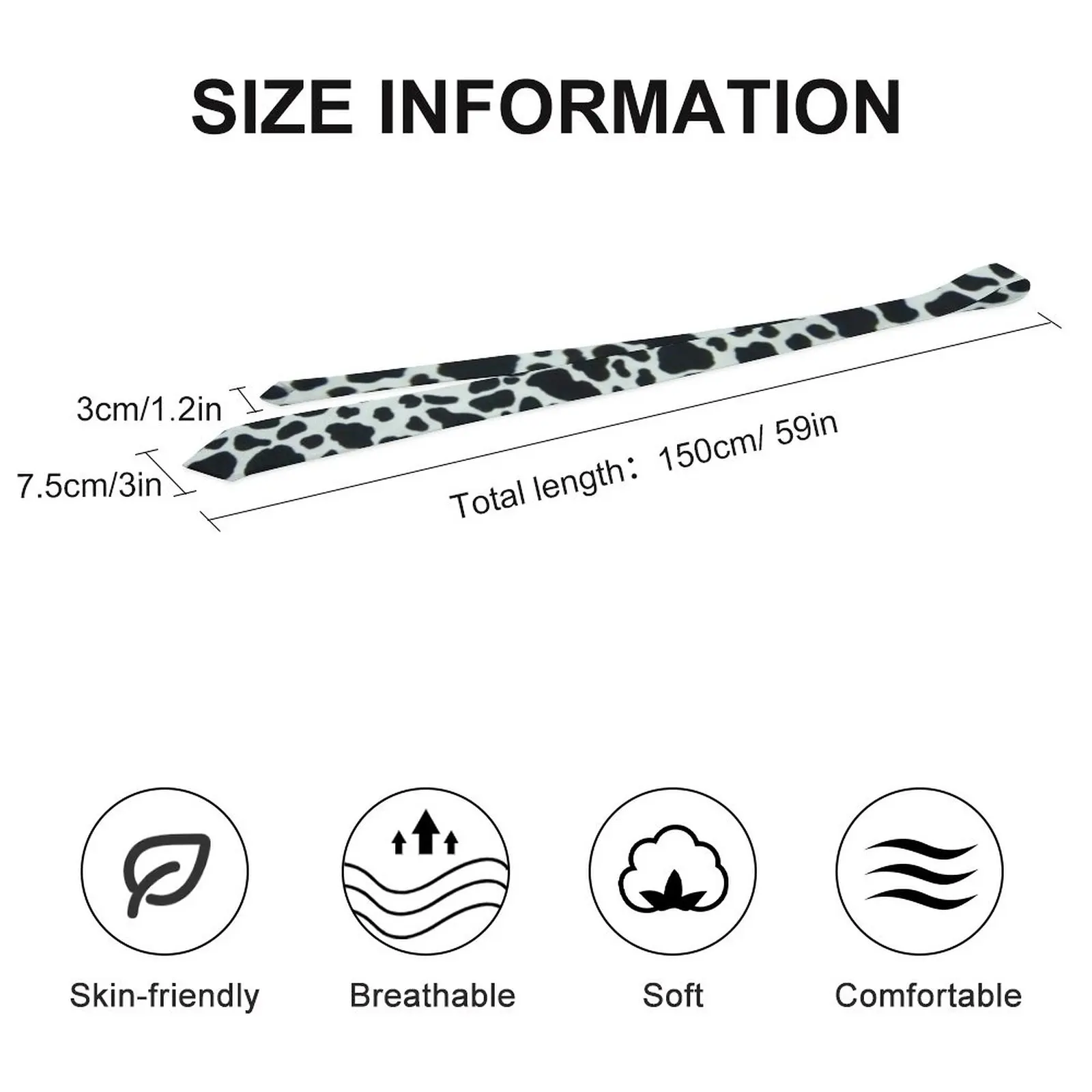 Cow Print Tie Black Spots Wedding Neck Ties Cool Fashion Neck Tie For Male Graphic Collar Tie Necktie Gift Idea