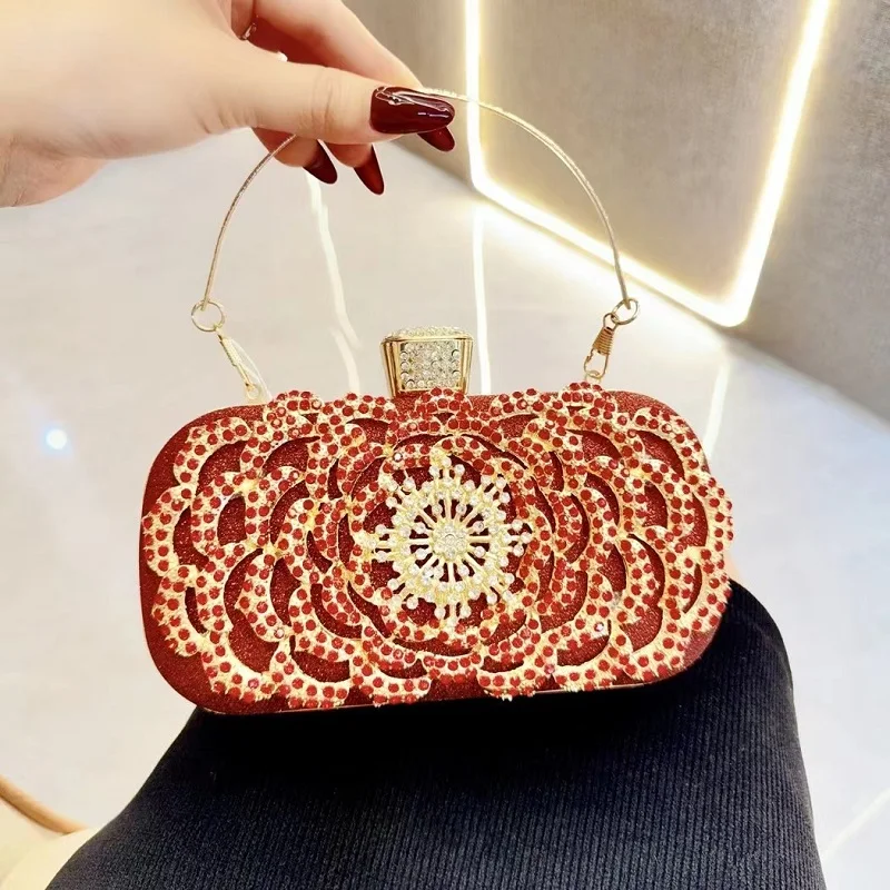 New Women\'s Dinner Clutch Bag Diamond Set Bag Line Up Banquet Bag Women\'s Hand Crossbody Bag