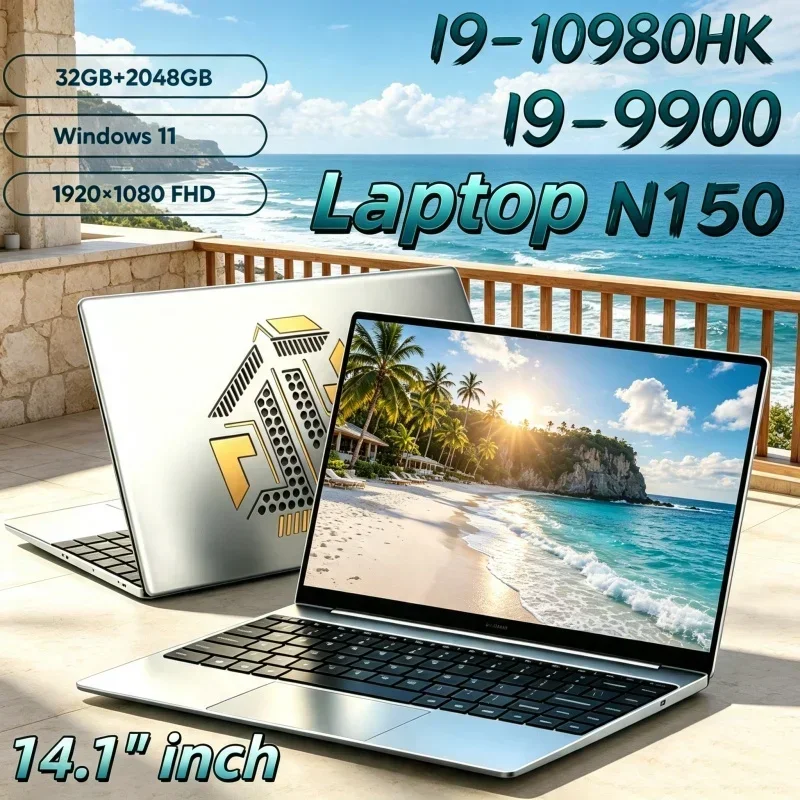 2026 Stable Intel Core I9 10980HK/I9-9900/N150 14.1 Inch Laptop 32GB RAM 2TB SSD Windows 11 Neat Gaming Designer Job