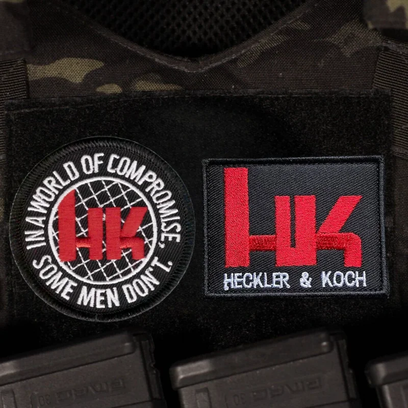 

HK Embroidered Tactical Patches Outdoor Personality Hook&Loop Fastener GLOCK Embroidered Morale Badge Armband Backpack Applique