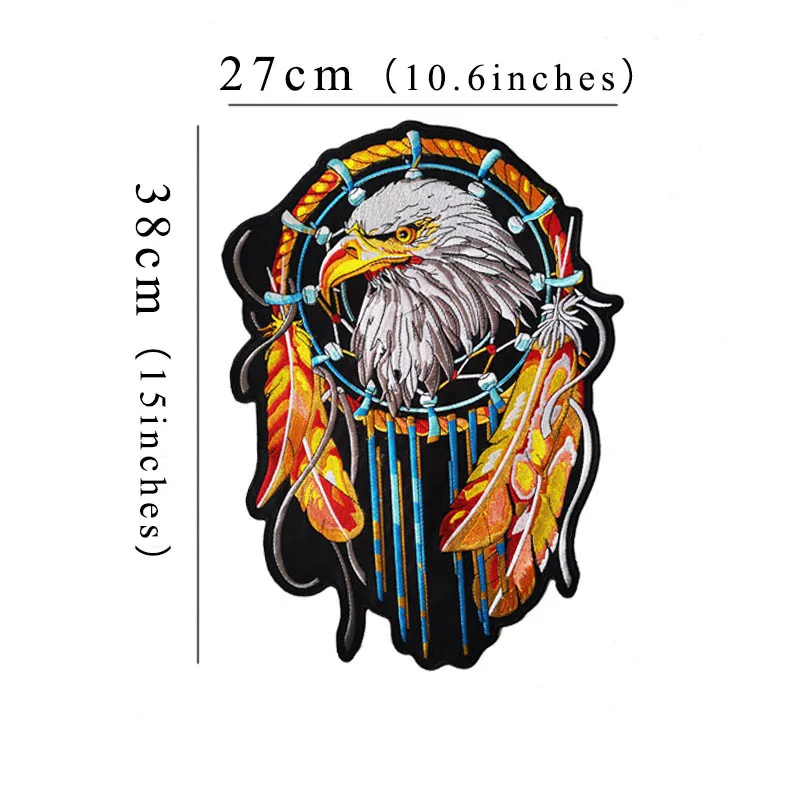 Animal Classic Large Embroidery Patches Eagle Born To Be Free American For Jacket Back Vest Biker Punk Accessories Sew On