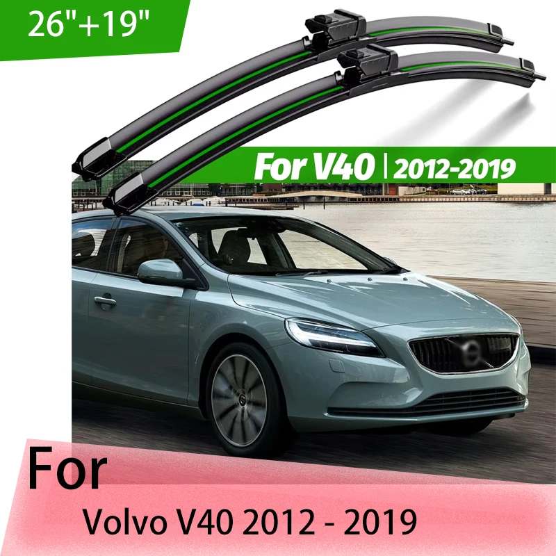 

Wiper Front Wiper Blades Set For Volvo V40 2012 - 2019 Windshield Windscreen Window Brushes 26"+19" Accessories
