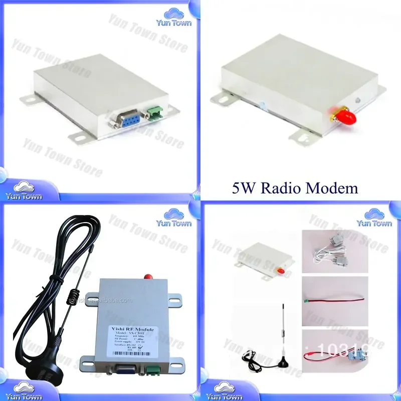 43Hz 470MHz Data Transceiver Module for USB UHF Transmitter Receiver 5W 10km RS232 RS485 TTL GFSK Wireless Communication