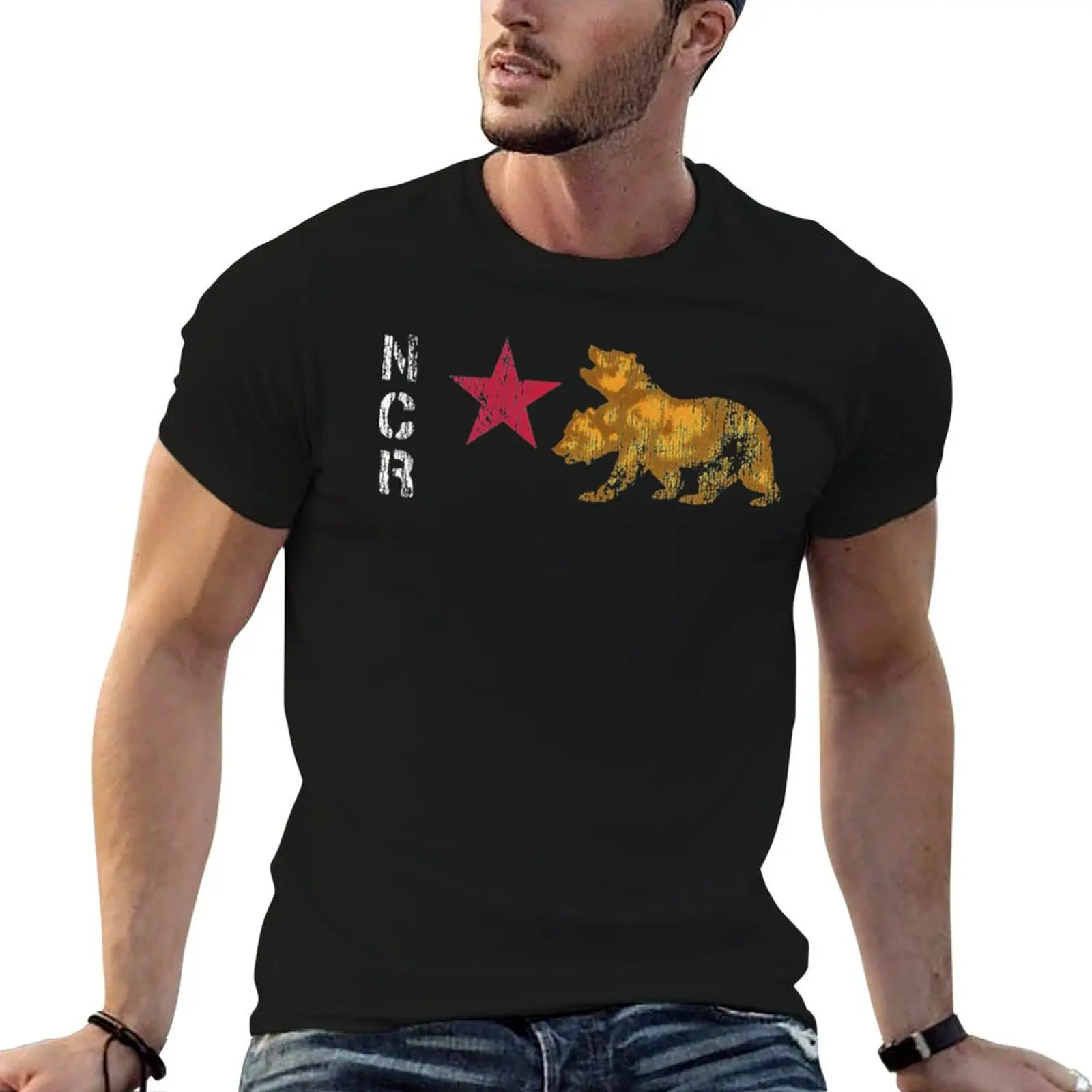 Camiseta con símbolo NCR, camisetas gráficas divertidas para hombre, camiseta lisa para hombre