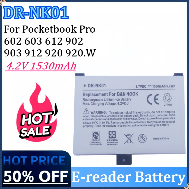 

New DR-NK01 4.2V 1530mAh E-reader Battery For Pocketbook Pro 602 603 612 902 903 912 920 920.W High Quality Rechargeable Battery