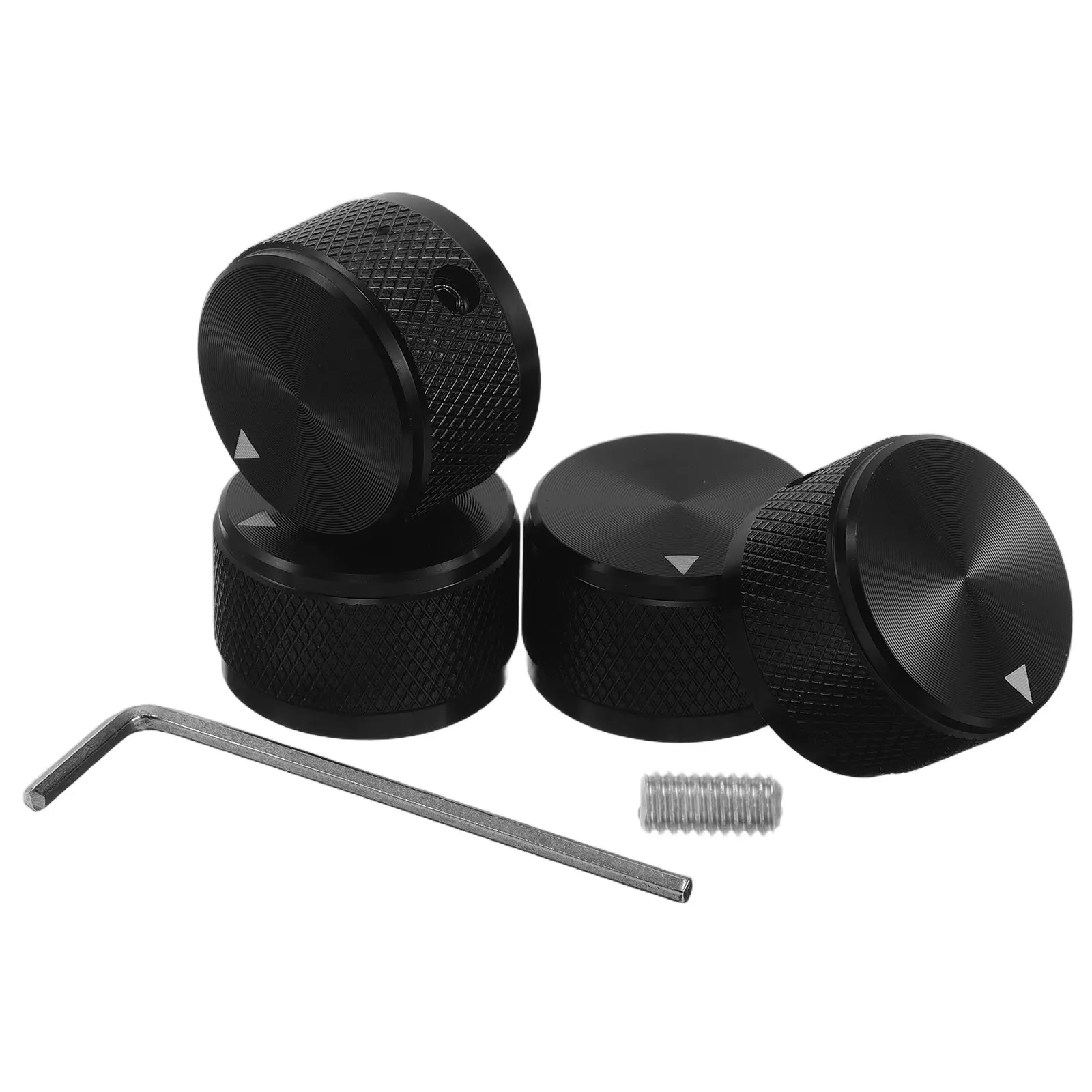 1Set Audio Control Knobs Metal Bass Guitar Volume Tone Knobs 6Mm Diameter Potentiometer Caps for Electric Amplifier Studio Radio