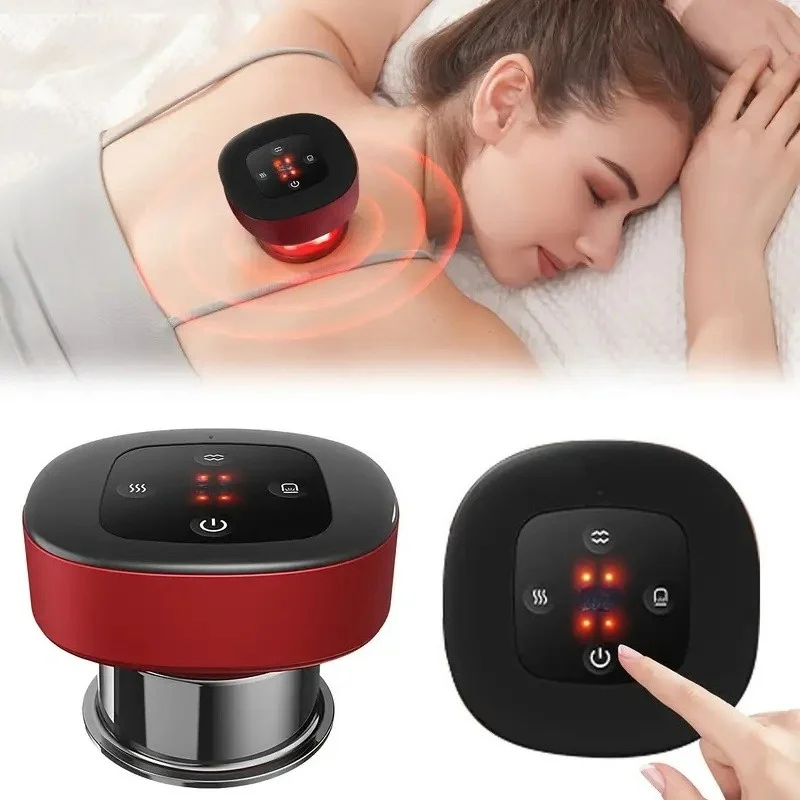 

Новые интеллектуальные вакуумные банки для массажа с электрическим подогревом, скребковые присоски, снимающие усталость, банки Гуаша для расслабления глубоких тканей