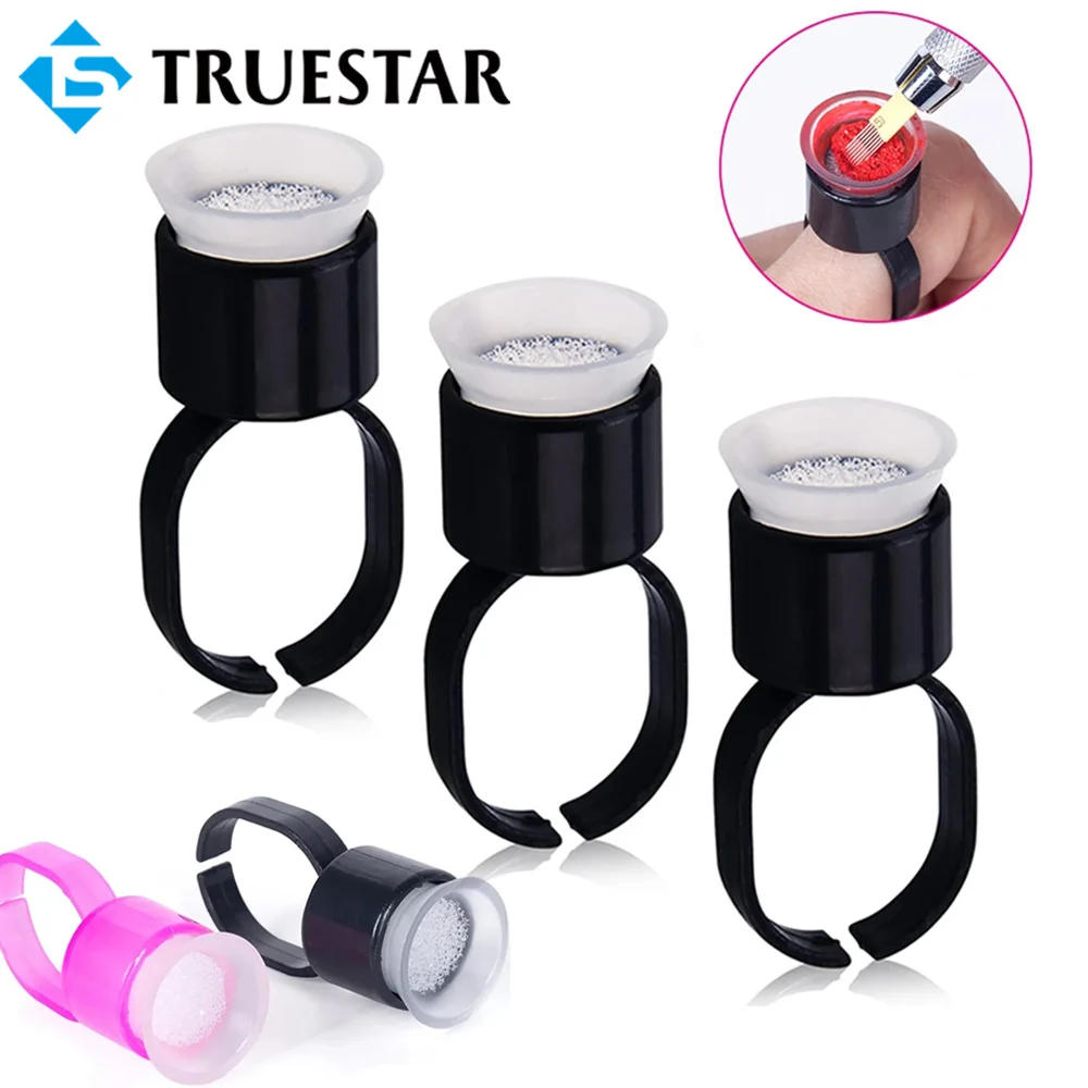 50/30/20PCS Tattoo Sponge Ink Ring Cup Microblading Pigment Glue Rings Cap Ink Holder Cups PMU Makeup Microblading Tattoo Supply