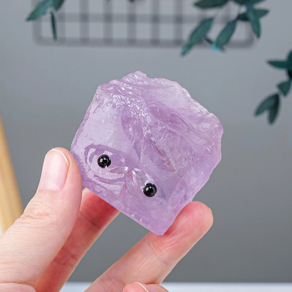 Manual grinding Irregular Amethyst Raw Stone Hedgehog Crafts Healing Natural Crystal Animal Decoration Gift