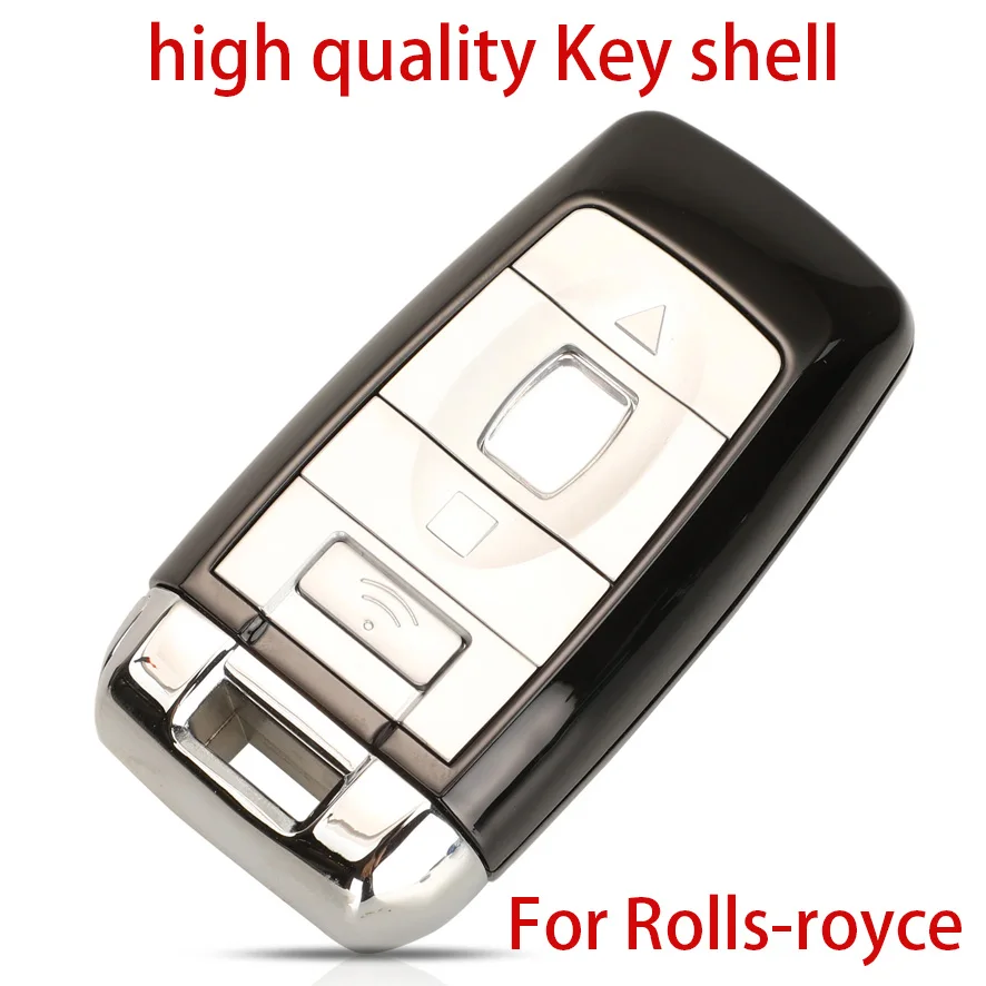 4 Buttons Smart Remote Car Key Shell FOB Case Cover For Rolls Royce Phantom Style With Logo Sticker