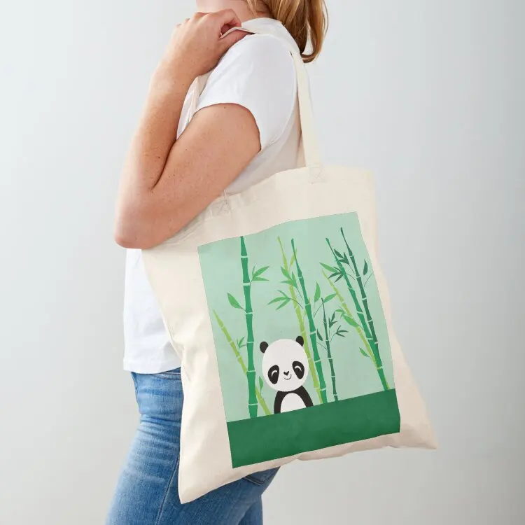 

Cute: Panda with Bamboo Tote Bag Women's bag shopping trolley bag custom fabric the tote