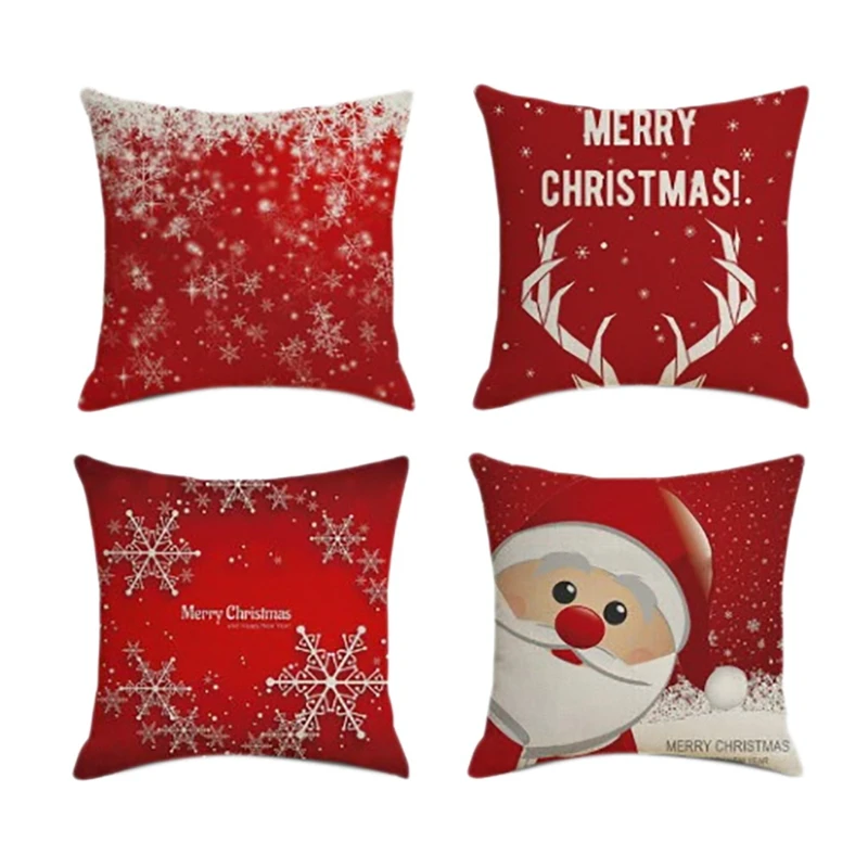 

Promotion! Christmas Square Pillowcase Home Decor Linen Pillow Cases Cushion Covers For Sofa Car Fashion Pattern Gift 45X45cm