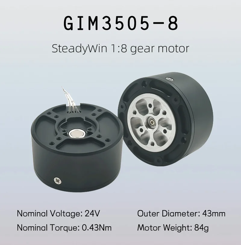 

Steadywin GIM3505-8 Gear Motor 1:8 Planetary Reducer 35mm Mini Size Actuator for Aloha Robot