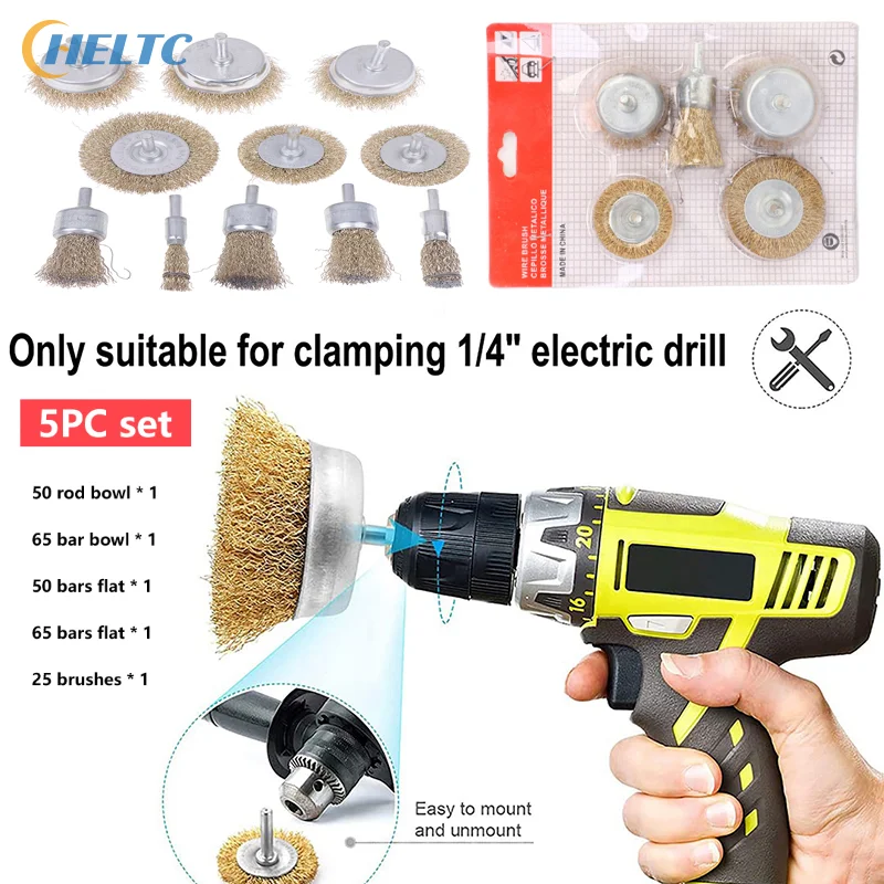 

3/5Pcs Pen Type Steel Wire Brush 5MM Electric Drill Steel Wire Wheel With Rod Polish And Rust Removal Electric Drill Tool Access