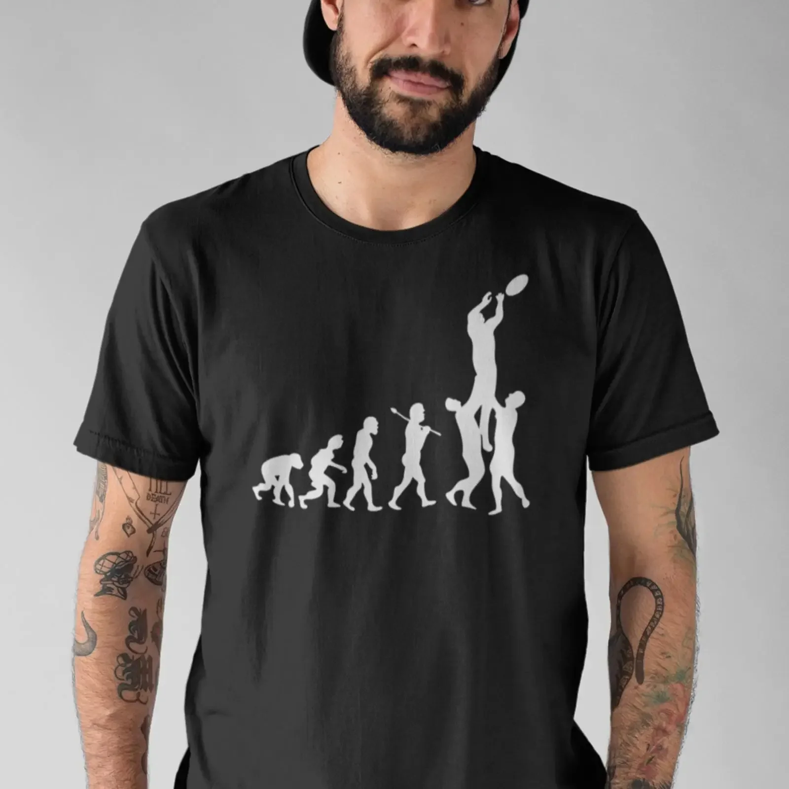 T-shirt Evolution Rugby, humoristique, pour footballeur, Evolve Rugger, vintage, délavé, décontracté, respirant, pour tous les jours, unisexe