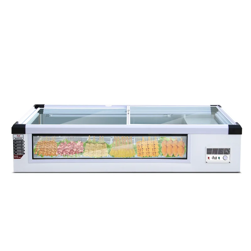 

Настольные охлаждаемые и замороженные горизонтальные мобильные шампуры для барбекю из тушеных овощей, демонстрационная морозильная камера