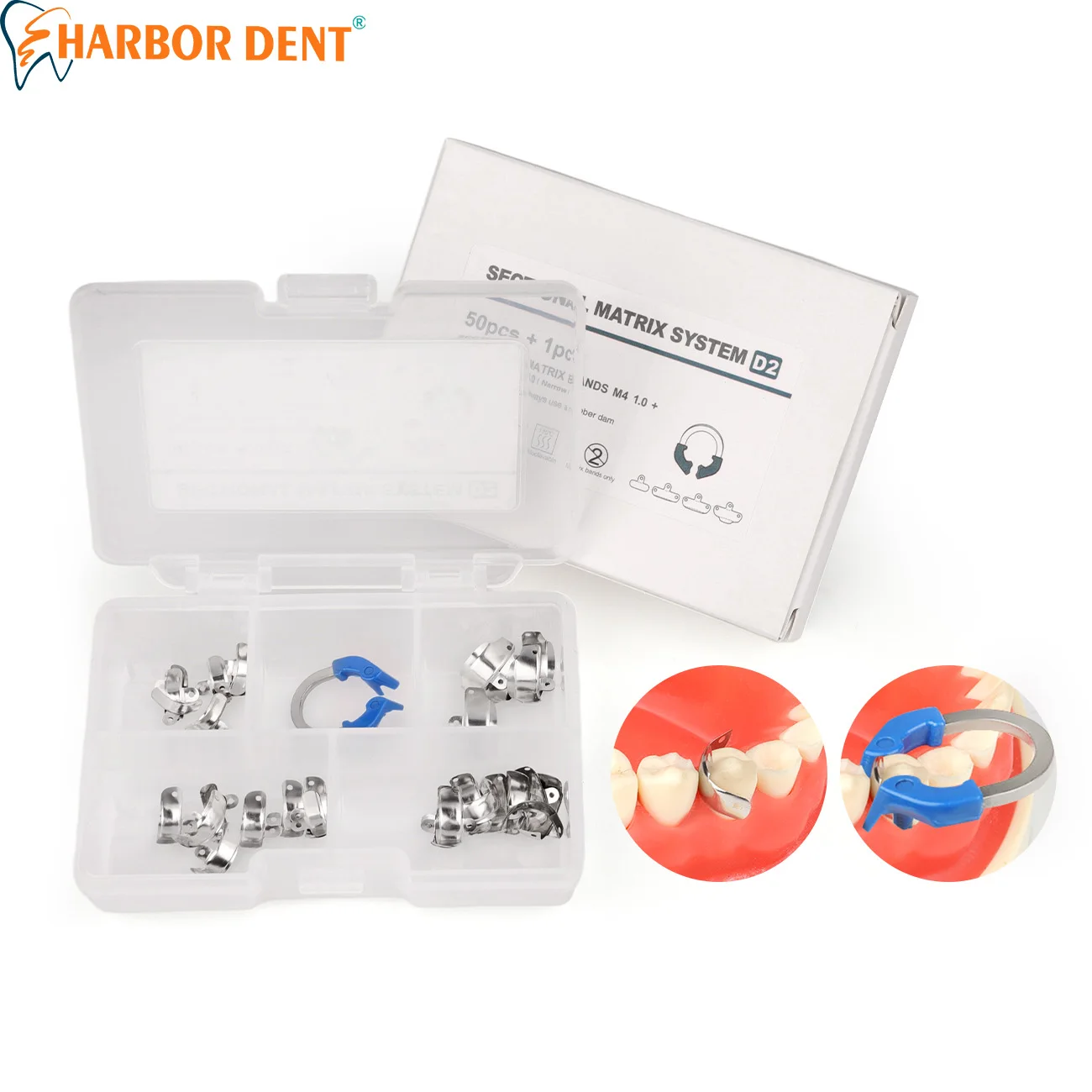 

50 шт., зажимы для стоматологических матричных лент с титановым зажимом NITI, узкое кольцо, секционная матричная система, стоматологические материалы