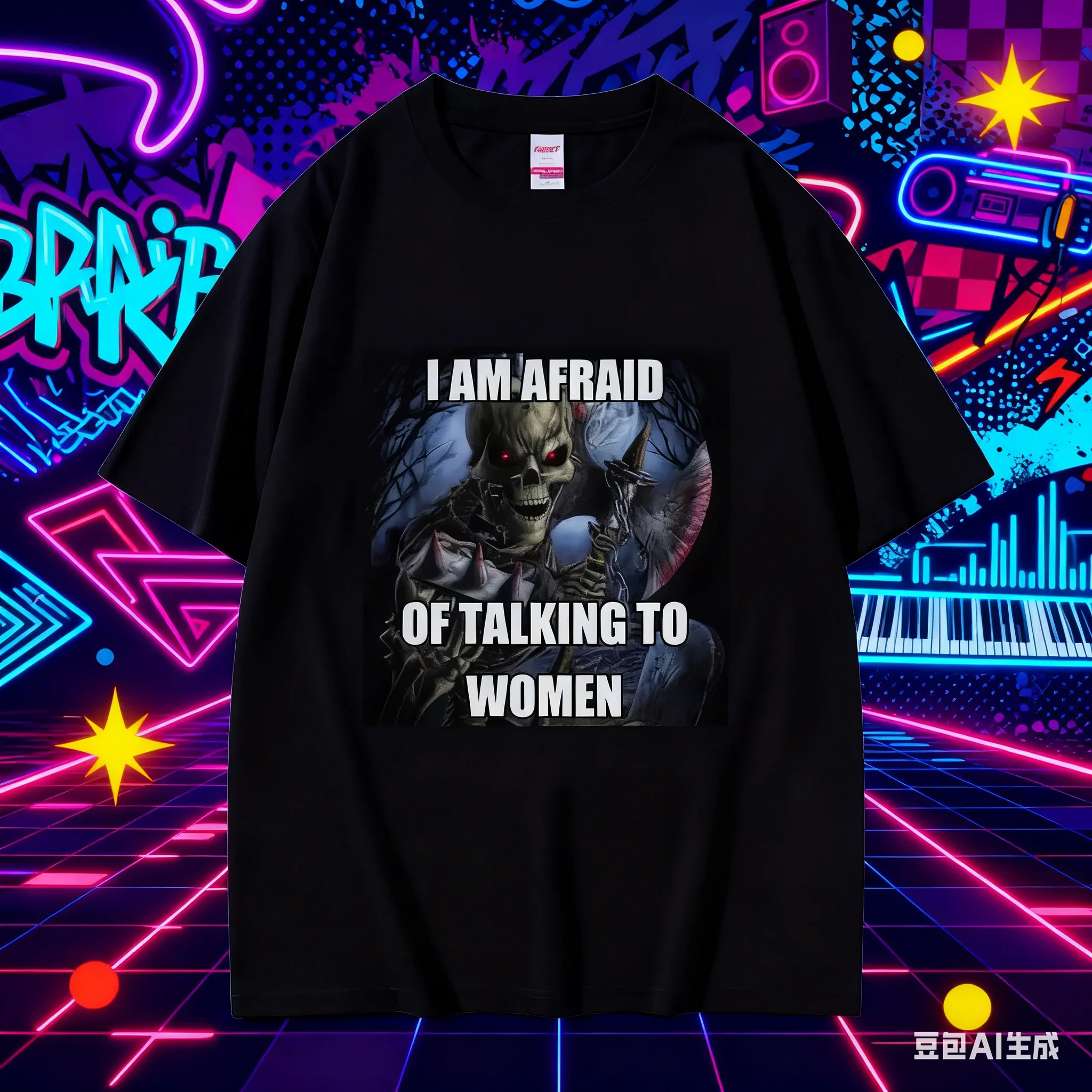 

A New 100% Pure Cotton Printed Short-sleeved T-shirt for Men's Outdoor Casual and Trendy Streetwear in The Summer of 2025