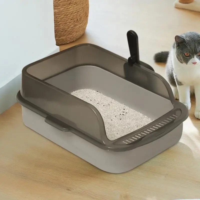 Lettiera aperta Controllo degli odori superiori aperto Padella igienica per gatti a prova di perdite Toilette per gattini facile da pulire Lettiera su un lato alto per la casa