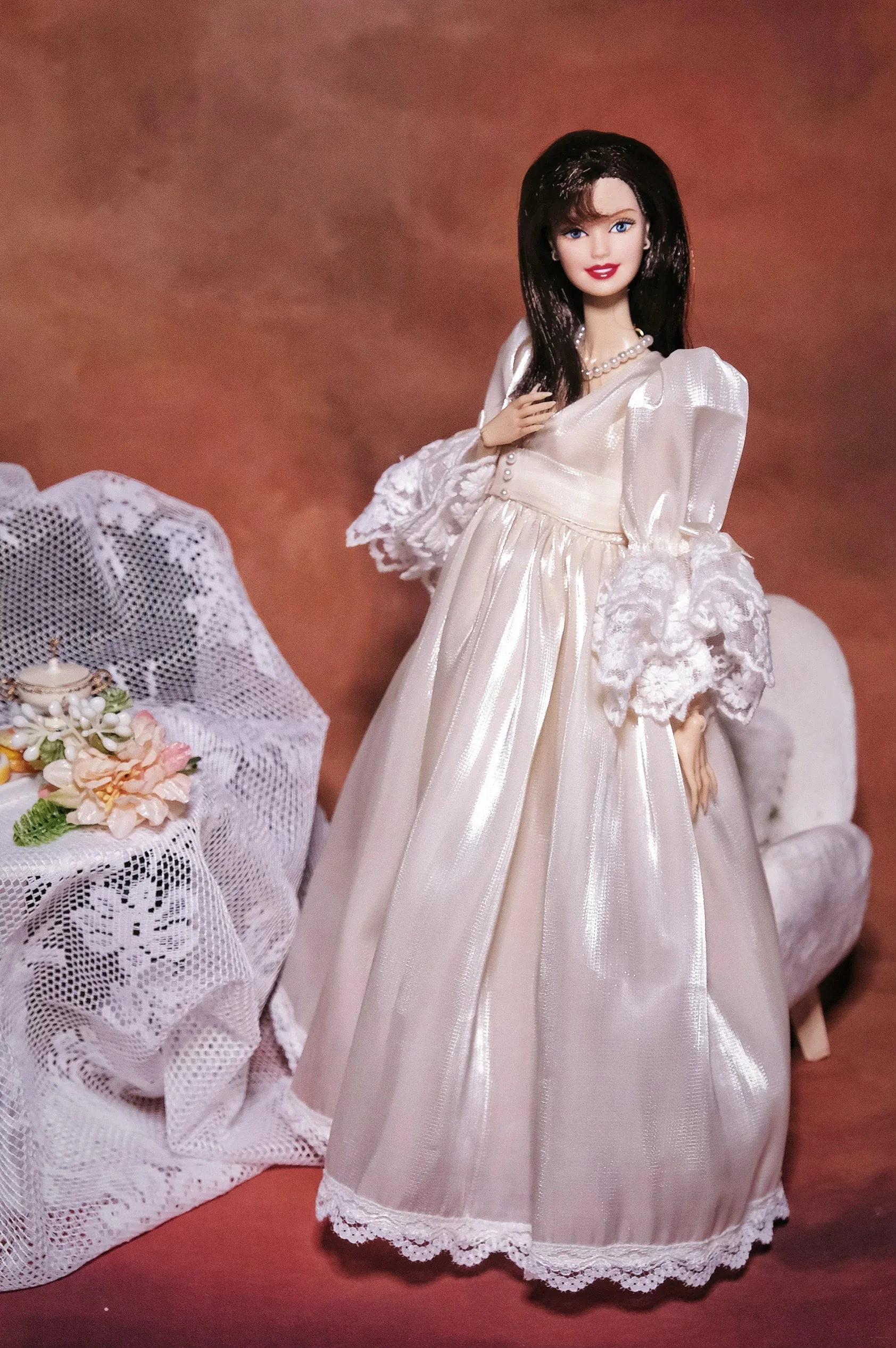 Luxury Beaded Glossy Retro Dress Senior Sense Evening Gowns For 1/6 Babi Supermodel Doll Dress Up 30cm Doll Clothes Accessories