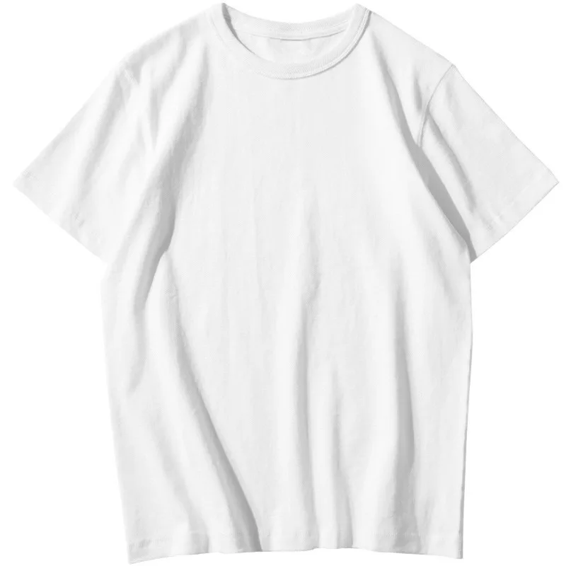 300g Xinjiang Pure Cotton Heavy Weight Non-shrinking Black White Pure Cotton T-shirt Women Brushed