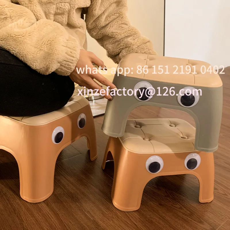 Customizable Thickened Plastic Small Stool Home Living Room Small Stackable Coffee Table Bench Net Celebrity Bath Bathroom Chang