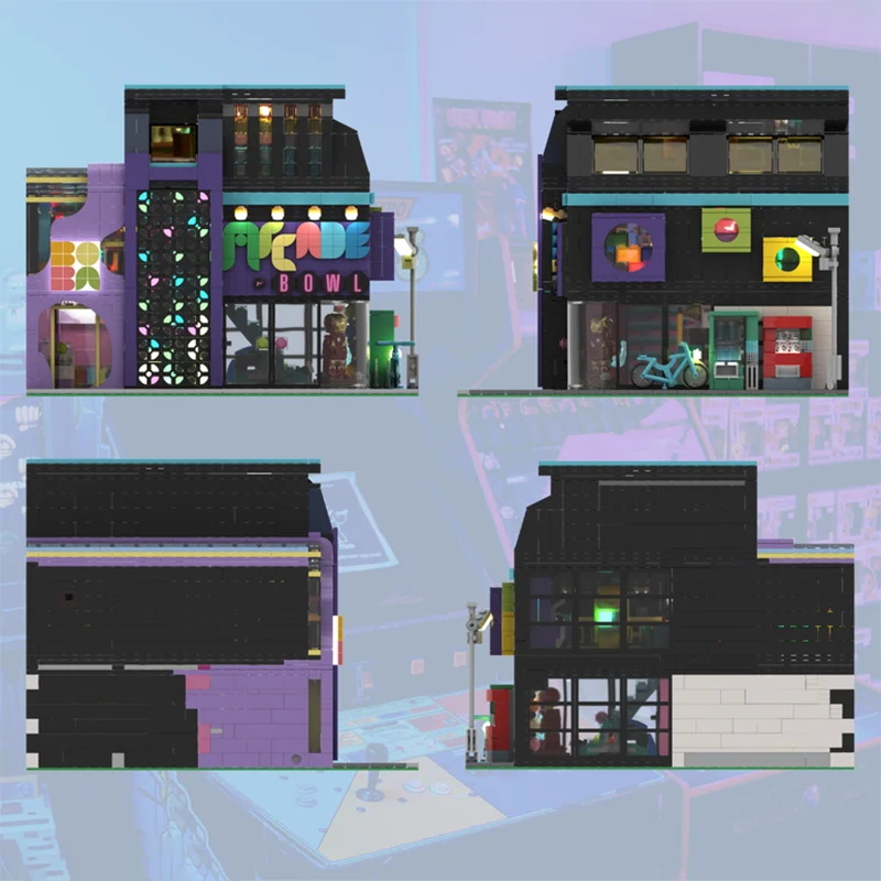 2486 個 MOC アーケードモジュラーモジュラードモデルビルディングブロック建築組み立ておもちゃ DIY 教育クリスマスギフトレンガ誕生日