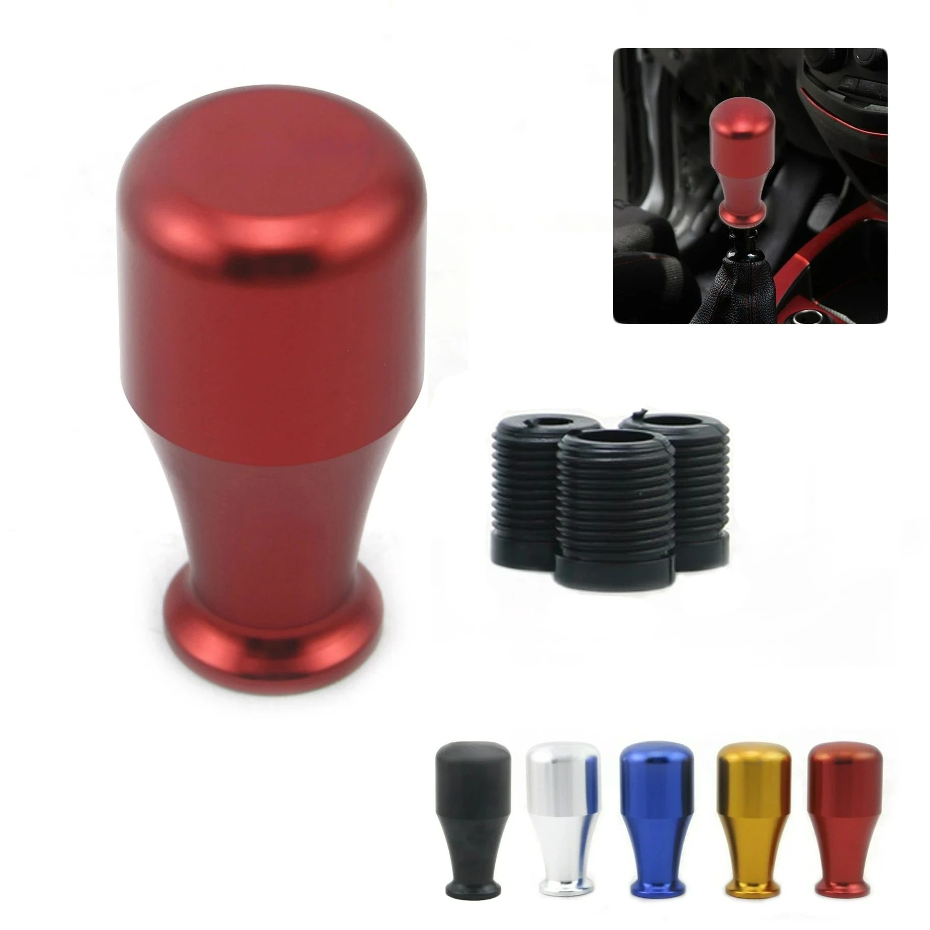 Racing Car Gear Shift Knob Stick Manual Transmission Universal Car Aluminum 8cm Extended Gear Shifter Gear Head Knob