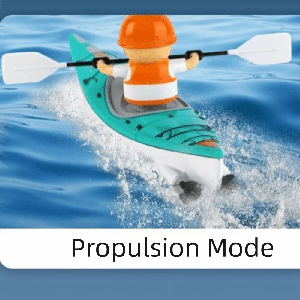 2.4G Remote Control RC Boat Light Rowing Paddling Remote Control Boat Rechargeable Battery Mini Size Speedboat Boys Gift