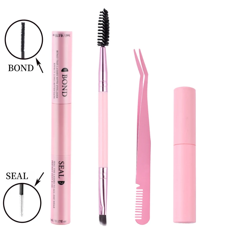 ‌ 防水まつげ接着剤キット - 72時間持続する強力な固定力とリムーバー、ピンセット付き